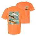 thumbnail image 1 of Wild Bobby, Classic Rainbow Brook Brown Trout Fish Trio, Fishing, Front and Back Garment-Dyed Short Sleeve Tees, Neon Orange, 2XL, 1 of 3