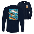 thumbnail image 1 of Wild Bobby, Classic Rainbow Brook Brown Trout Fish Trio Fishing Mens Long Sleeve Shirt, 1 of 1