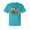 thumbnail image 1 of Wild Bobby, Classic Vintage Ford Bronco Enjoy The Ride, Cars and Trucks, Garment-Dyed Washed Look Short Sleeve Tees, Blue Lagoon, Small, 1 of 3