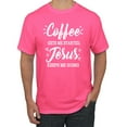 thumbnail image 1 of Wild Bobby Coffee Gets Me Started Jesus Keeps Me Going Inspirational/Christian Men Graphic Tee, Neon Pink, XX-Large, 1 of 5