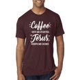 thumbnail image 1 of Wild Bobby Coffee Gets Me Started Jesus Keeps Me Going Inspirational/Christian Men Premium Tri Blend Tee, Cardinal, Small, 1 of 5