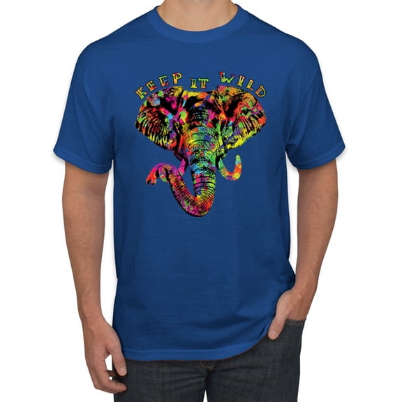 Wild Bobby, Colorful Abstract Skull Face Streetwear Men's Graphic T-Shirt, Royal, Small