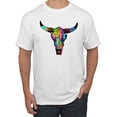 thumbnail image 1 of Wild Bobby, Colorful Abstract Skull Face Streetwear Men's Graphic T-Shirt, White, Small, 1 of 3