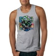 thumbnail image 1 of Wild Bobby, Colorful Abstract Skull Face Streetwear Mens Graphic Tank Top, Heather Grey, Medium, 1 of 3