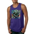 thumbnail image 1 of Wild Bobby, Colorful Abstract Skull Face Streetwear Mens Graphic Tank Top, Purple, Medium, 1 of 3