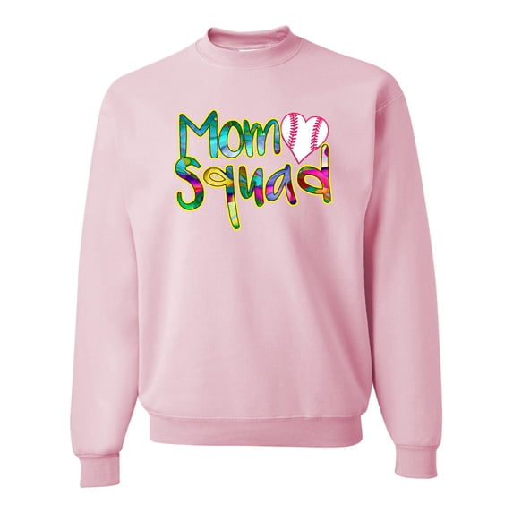 Wild Bobby, Colorful Baseball Mom Squad, Sports, Unisex Crewneck Graphic Sweatshirt, Light Pink, XX-Large
