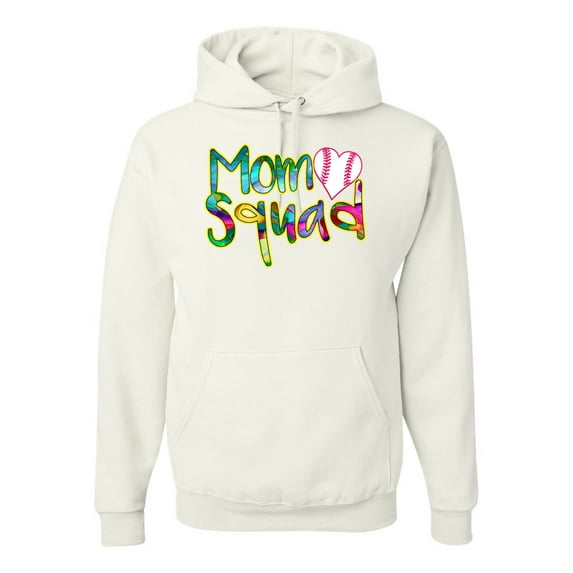 Wild Bobby, Colorful Baseball Mom Squad, Sports, Unisex Graphic Hoodie Sweatshirt, White, X-Large