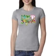 thumbnail image 1 of Wild Bobby, Colorful Baseball Mom Squad, Sports, Women Slim Fit Junior Tee, Heather Grey, Small, 1 of 4