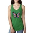thumbnail image 1 of Wild Bobby, Colorful Butterfly Oh Butterfly On Whispering Wings Animal Lover Ladies Racerback Tank Top, Kelly, Small, 1 of 3