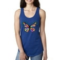 thumbnail image 1 of Wild Bobby, Colorful Butterfly Oh Butterfly On Whispering Wings Animal Lover Ladies Racerback Tank Top, Royal, Small, 1 of 3