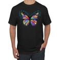 thumbnail image 1 of Wild Bobby, Colorful Butterfly Oh Butterfly On Whispering Wings Animal Lover Men's Graphic T-Shirt, Black, Small, 1 of 3