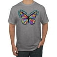 thumbnail image 1 of Wild Bobby, Colorful Butterfly Oh Butterfly On Whispering Wings Animal Lover Men's Graphic T-Shirt, Heather Grey, 4XL, 1 of 3
