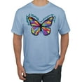 thumbnail image 1 of Wild Bobby, Colorful Butterfly Oh Butterfly On Whispering Wings Animal Lover Men's Graphic T-Shirt, Light Blue, X-Large, 1 of 3