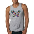 thumbnail image 1 of Wild Bobby, Colorful Butterfly Oh Butterfly On Whispering Wings Animal Lover Mens Graphic Tank Top, Heather Grey, 2XL, 1 of 3