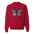 thumbnail image 1 of Wild Bobby, Colorful Butterfly Oh Butterfly On Whispering Wings Animal Lover Unisex Crewneck Graphic Sweatshirt, Red, Medium, 1 of 3