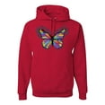 thumbnail image 1 of Wild Bobby, Colorful Butterfly Oh Butterfly On Whispering Wings Animal Lover Unisex Graphic Hoodie Sweatshirt, Red, Medium, 1 of 3