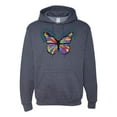 thumbnail image 1 of Wild Bobby, Colorful Butterfly Oh Butterfly On Whispering Wings Animal Lover Unisex Graphic Hoodie Sweatshirt, Vintage Heather Navy, Medium, 1 of 3