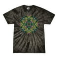 thumbnail image 1 of Wild Bobby, Colorful Celtic Style Knot Leaves Tie-Dye Tees, Spiral Black, Large, 1 of 3