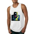 thumbnail image 1 of Wild Bobby, Colorful Cosmic Neon Astronaut Lunar Spaceman Moon Galaxy, Fashion, Men Graphic Tank Top, White, Large, 1 of 4