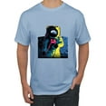 thumbnail image 1 of Wild Bobby, Colorful Cosmic Neon Astronaut Lunar Spaceman Moon Galaxy, Fashion, Men Graphic Tee, Light Blue, 5X-Large, 1 of 4