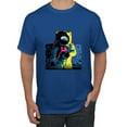 thumbnail image 1 of Wild Bobby, Colorful Cosmic Neon Astronaut Lunar Spaceman Moon Galaxy, Fashion, Men Graphic Tee, Royal, X-Large, 1 of 4