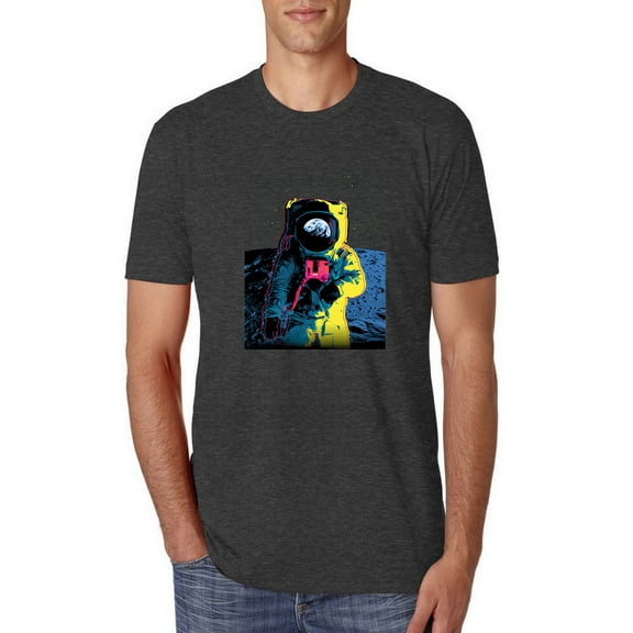 Wild Bobby, Colorful Cosmic Neon Astronaut Lunar Spaceman Moon Galaxy, Fashion, Men Premium Tri Blend Tee, Vintage Black, XX-Large