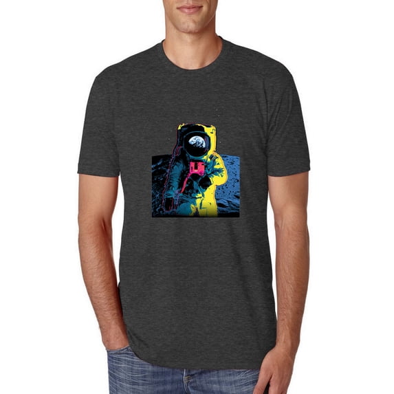 Wild Bobby, Colorful Cosmic Neon Astronaut Lunar Spaceman Moon Galaxy, Fashion, Men Premium Tri Blend Tee, Vintage Black, XX-Large