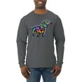 thumbnail image 1 of Wild Bobby, Colorful Dachshund Is My Spirit Animal Lover Mens Long Sleeve Shirt, Charcoal, Small, 1 of 3
