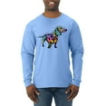 thumbnail image 1 of Wild Bobby, Colorful Dachshund Is My Spirit Animal Lover Mens Long Sleeve Shirt, Light Blue, X-Large, 1 of 3