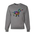 thumbnail image 1 of Wild Bobby, Colorful Dachshund Is My Spirit Animal Lover Unisex Crewneck Graphic Sweatshirt, Heather Grey, 3XL, 1 of 3
