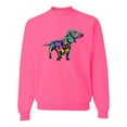 thumbnail image 1 of Wild Bobby, Colorful Dachshund Is My Spirit Animal Lover Unisex Crewneck Graphic Sweatshirt, Neon Pink, Small, 1 of 3