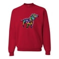 thumbnail image 1 of Wild Bobby, Colorful Dachshund Is My Spirit Animal Lover Unisex Crewneck Graphic Sweatshirt, Red, Large, 1 of 3