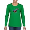 thumbnail image 1 of Wild Bobby, Colorful Dachshund Is My Spirit Animal Lover Womens Graphic Long Sleeve T-Shirt, Kelly, Large, 1 of 3