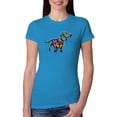 thumbnail image 1 of Colorful Dachshund Is My Spirit Animal Lover Womens Slim Fit Junior Tee, Turquoise, X-Large, 1 of 3