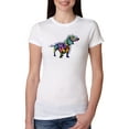 thumbnail image 1 of Wild Bobby, Colorful Dachshund Is My Spirit Animal Lover Womens Slim Fit Junior Tee, White, Medium, 1 of 3