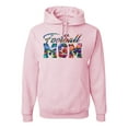 thumbnail image 1 of Wild Bobby, Colorful Football Mom Sports Unisex Graphic Hoodie Sweatshirt, Light Pink, Medium, 1 of 3