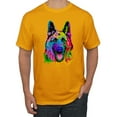thumbnail image 1 of Wild Bobby, Colorful Happy German Shepherd Dog Animal Lover Men's Graphic T-Shirt, Gold, 5XL, 1 of 3