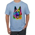 thumbnail image 1 of Wild Bobby, Colorful Happy German Shepherd Dog Animal Lover Men's Graphic T-Shirt, Light Blue, 4XL, 1 of 3