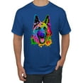 thumbnail image 1 of Colorful Happy German Shepherd Dog Animal Lover Men's Graphic T-Shirt, Royal, 3XL, 1 of 3
