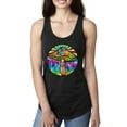 thumbnail image 1 of Wild Bobby Colorful Mushroom Retro Puff Print Fashion Ladies Racerback Tank Top, Black, Small, 1 of 6