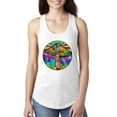 thumbnail image 1 of Wild Bobby Colorful Mushroom Retro Puff Print Fashion Ladies Racerback Tank Top, White, X-Large, 1 of 6