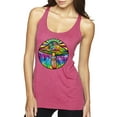 thumbnail image 1 of Wild Bobby Colorful Mushroom Retro Puff Print Fashion Tri-Blend Racerback Tank Top, Vintage Pink, X-Large, 1 of 6