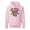 thumbnail image 1 of Wild Bobby, Colorful Neon Be Brave Dreamcatcher | Dean Russo Art Pop Culture Unisex Hoodie Sweatshirt, Light Pink, X-Large, 1 of 6