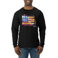 thumbnail image 1 of Wild Bobby, Colorful Neon Flag Hearts Love, Streetwear, Men Long Sleeve Shirt, Black, Small, 1 of 3
