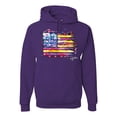 thumbnail image 1 of Wild Bobby, Colorful Neon Flag Hearts Love, Streetwear, Unisex Graphic Hoodie Sweatshirt, Purple, X-Large, 1 of 3