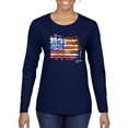 thumbnail image 1 of Wild Bobby, Colorful Neon Flag Hearts Love, Streetwear, Women Graphic Long Sleeve Tee, Navy, X-Large, 1 of 3