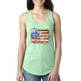 thumbnail image 1 of Wild Bobby, Colorful Neon Flag Hearts Love, Streetwear, Women Racerback Tank Top, Mint, Large, 1 of 3