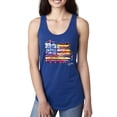 thumbnail image 1 of Wild Bobby, Colorful Neon Flag Hearts Love, Streetwear, Women Racerback Tank Top, Royal, Medium, 1 of 3