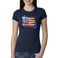 thumbnail image 1 of Wild Bobby, Colorful Neon Flag Hearts Love, Streetwear, Women Slim Fit Junior Tee, Navy, Large, 1 of 3