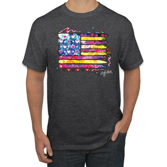 Wild Bobby, Colorful Neon Flag, Streetwear, Men Graphic Tee, Heather Black, X-Large